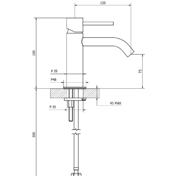 SCHEDA TECNICA MISCELATORE LAVABO JABIL