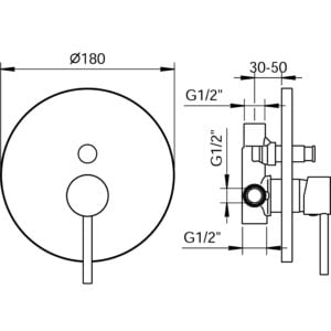 SCHEDA TECNICA MISCELATORE DOCCIA CON DEVIATORE RUBILLA